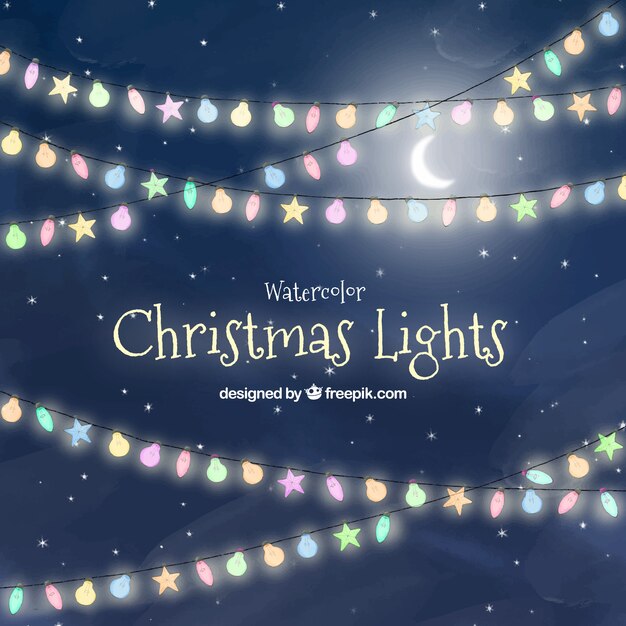 Sky background with christmas lights