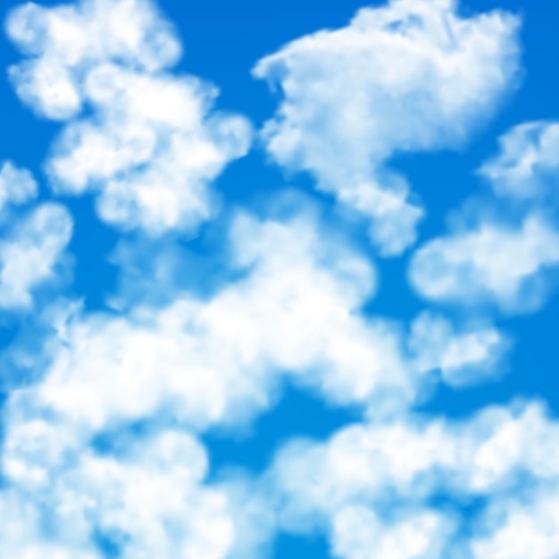 Free vector sky clouds seamless pattern
