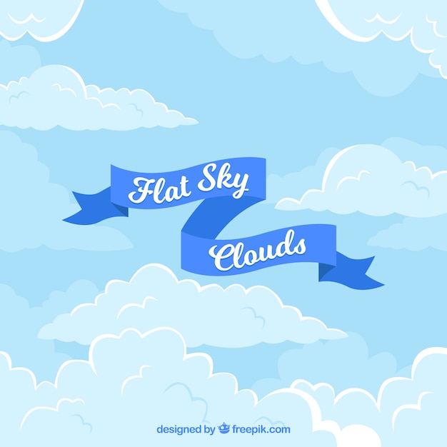 Free vector sky with clouds background in flat design