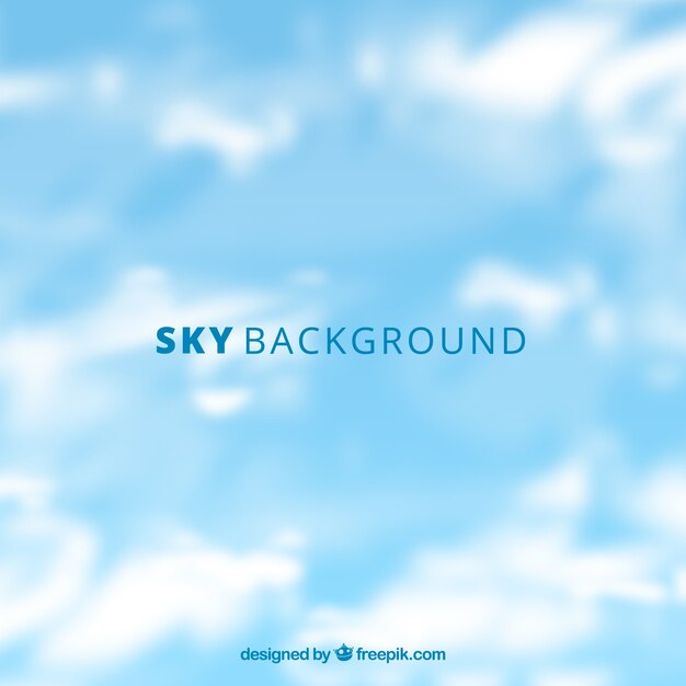 Sky with clouds background in flat style