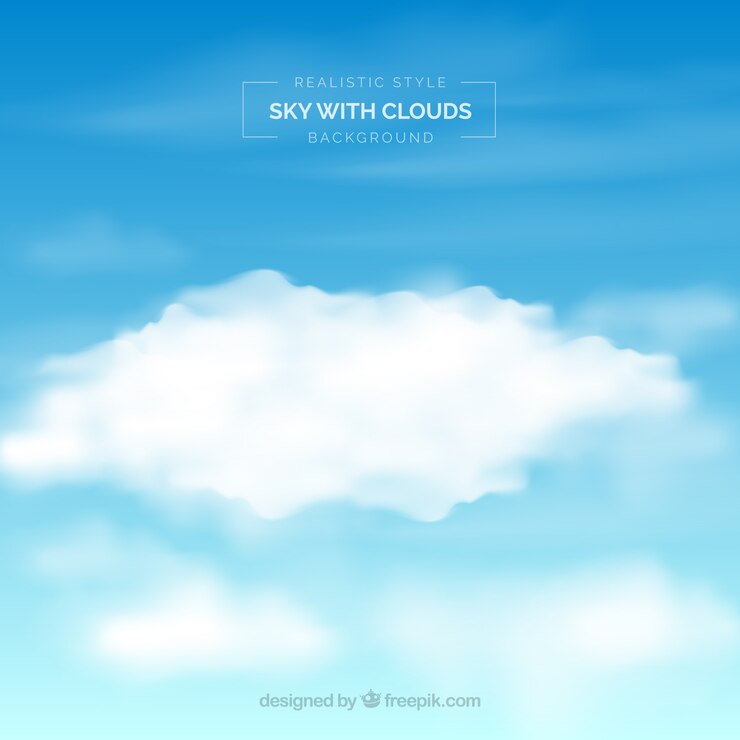 Free Vector sky with clouds background in realistic style