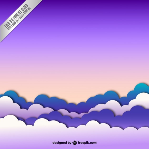 Vettore gratuito cielo con nuvole di sfondo