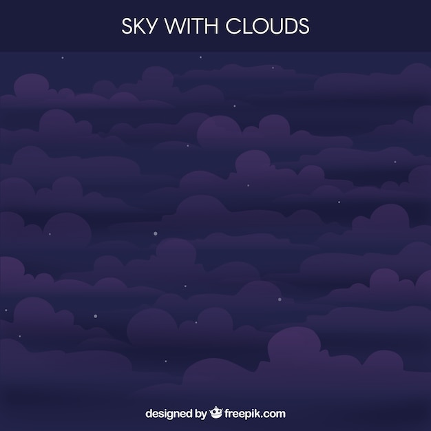 Free vector sky with clouds background