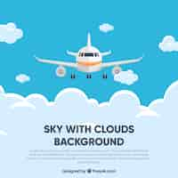 Free vector sky with clouds background