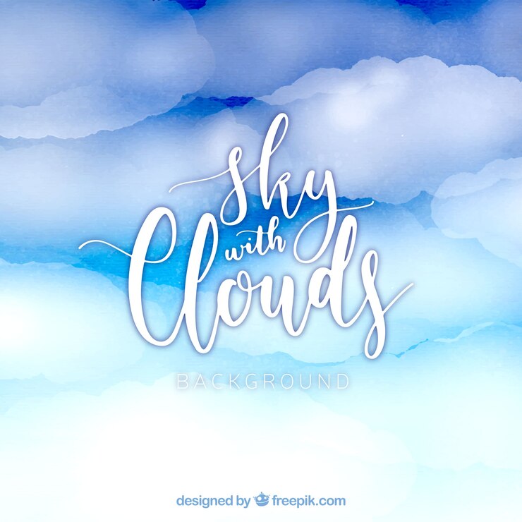 Free Vector sky with clouds watercolour background 