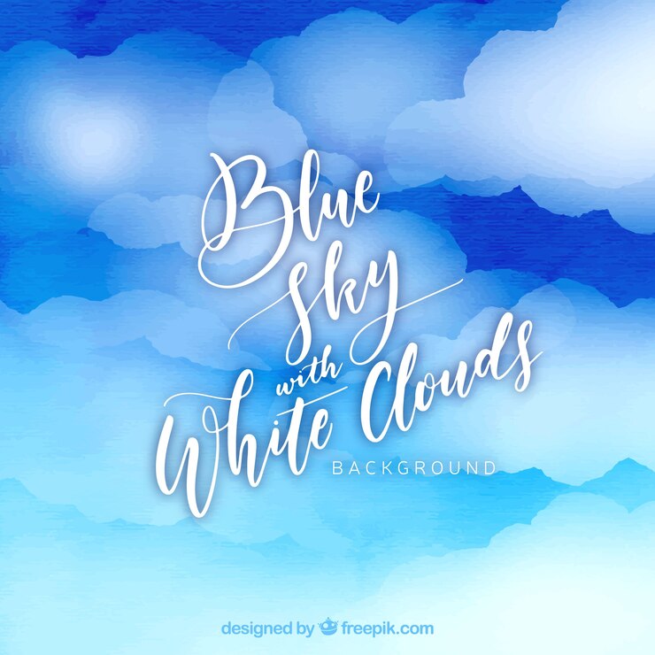 Free Vector sky with clouds watercolour background 