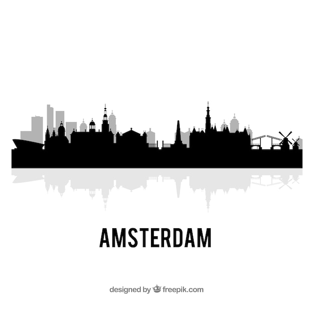 Vettore gratuito skyline di amsterdam