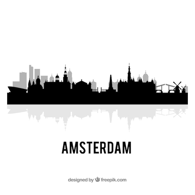 Free vector skyline of amsterdam