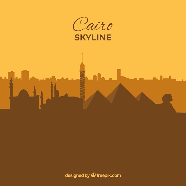 Vettore gratuito skyline di cairo, egitto