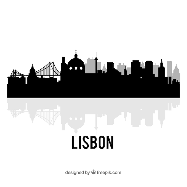 Free vector skyline of lisbon