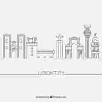 Free vector skyline of lisbon