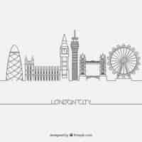 Free vector skyline of london