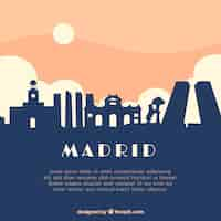 Vettore gratuito skyline di madrid