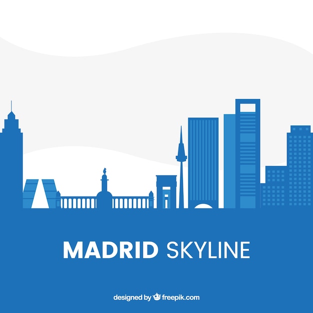 Free vector skyline of madrid