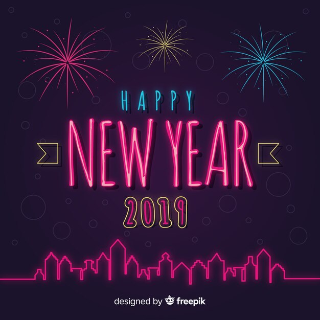 skyline new year background