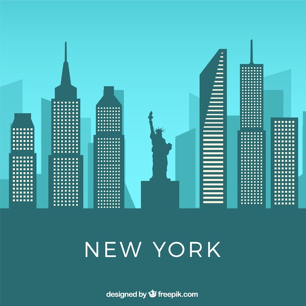 Skyline of new york in flat style