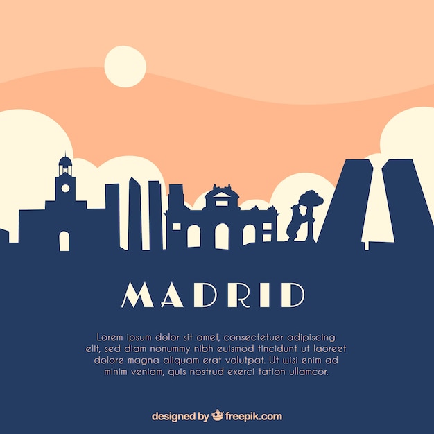 Бесплатное векторное изображение skyline of madrid