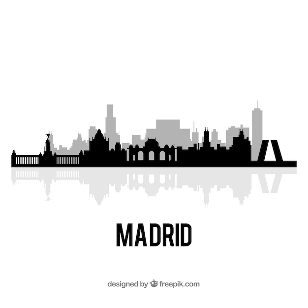 Бесплатное векторное изображение skyline of madrid