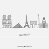 Бесплатное векторное изображение skyline of paris