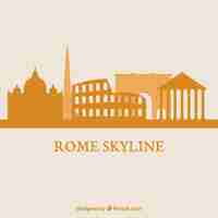 Vettore gratuito skyline di roma