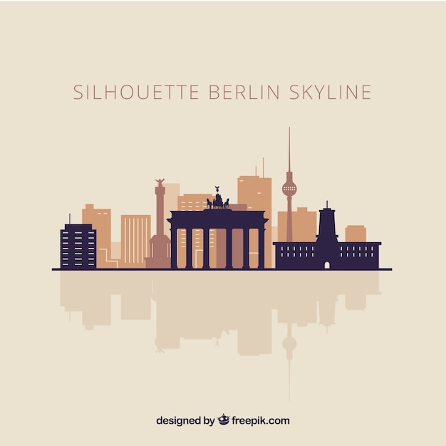 Free vector skyline silhouette of berlin