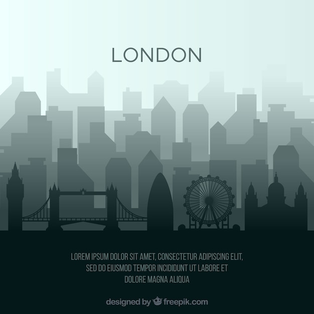 Siluetta dell'orizzonte della città di londra