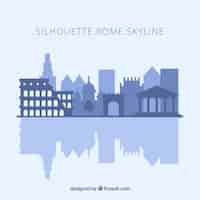 Vettore gratuito skyline silhouette di roma