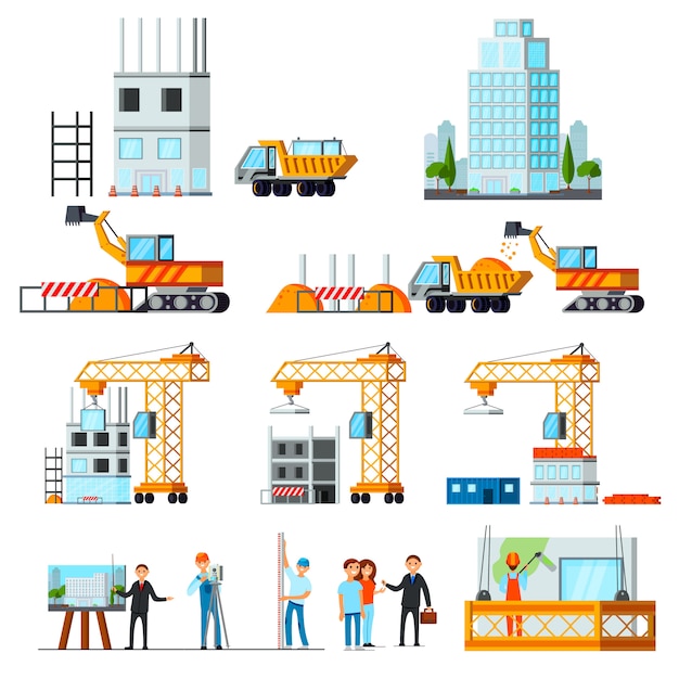 Free vector skyscraper construction set