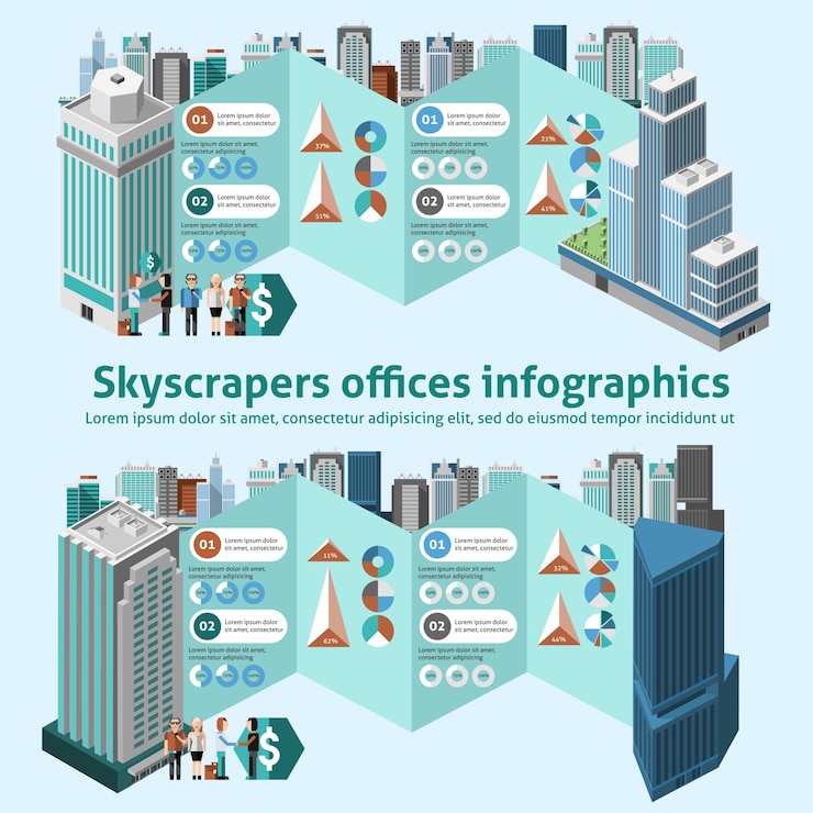 Free Vector skyscraper offices infographics
