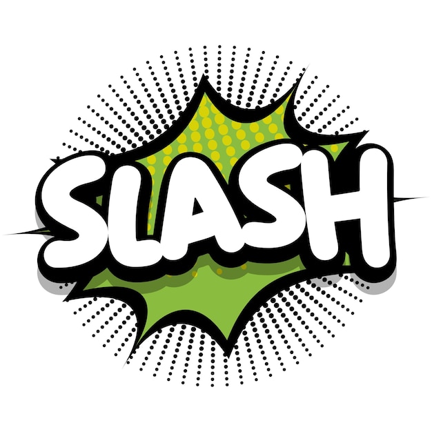 Slash comic book explosion bubble vector illustration