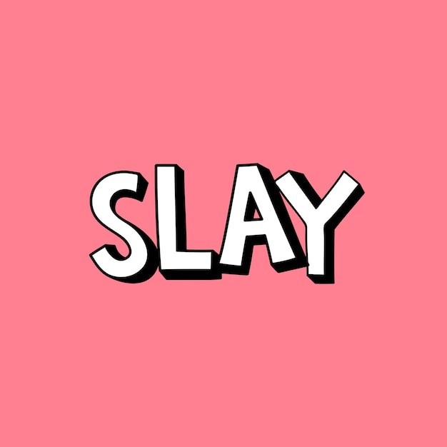 Free vector slay shadow font typography vector