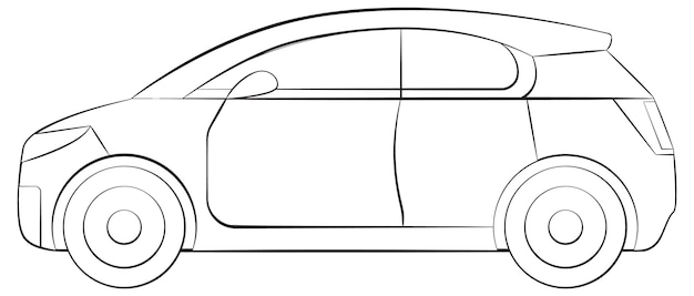 Free vector sleek hatchback car vector illustration