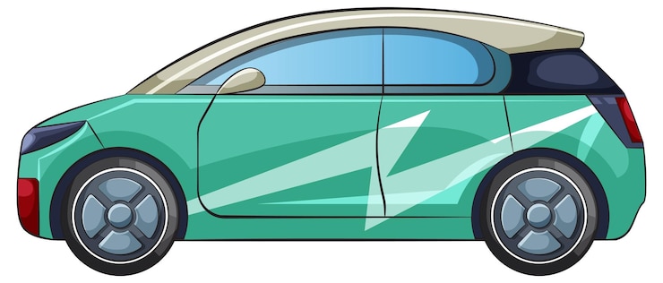 Free Vector sleek modern electric car illustration