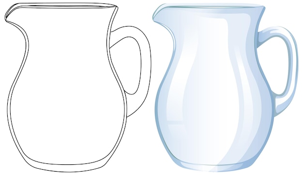 Set di illustrazioni vettoriali di sleek pitcher