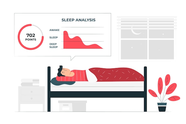 Vettore gratuito concetto di illustrazione di analisi del sonno