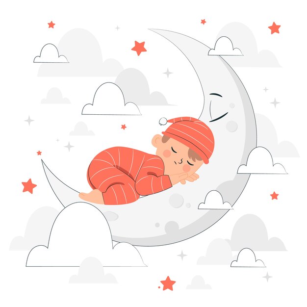 Sleeping baby concept illustration