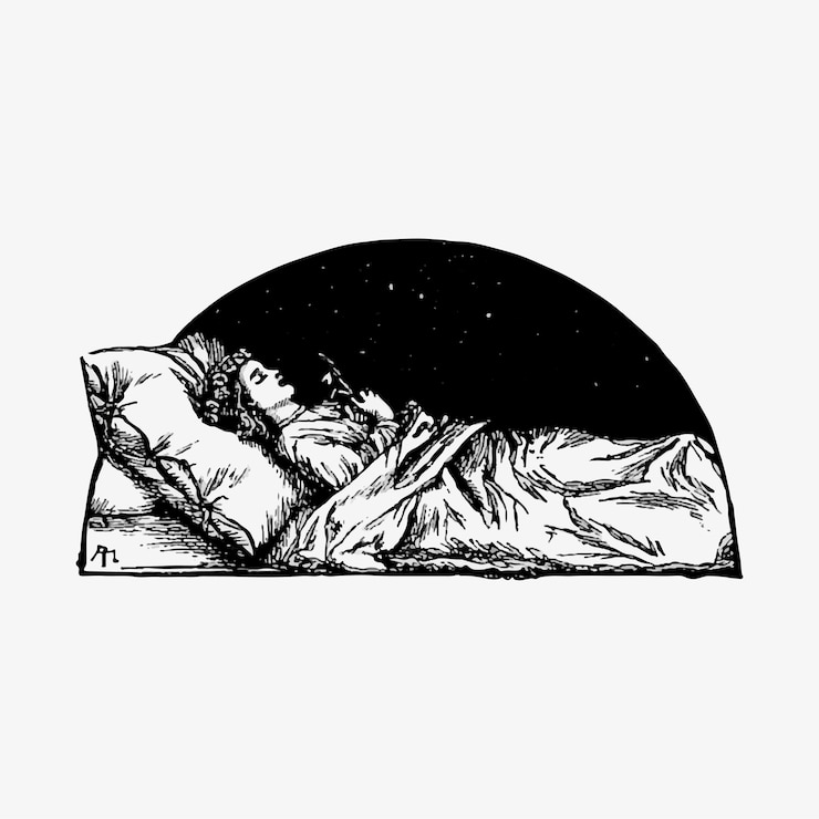 Free Vector sleeping beauty vintage drawing
