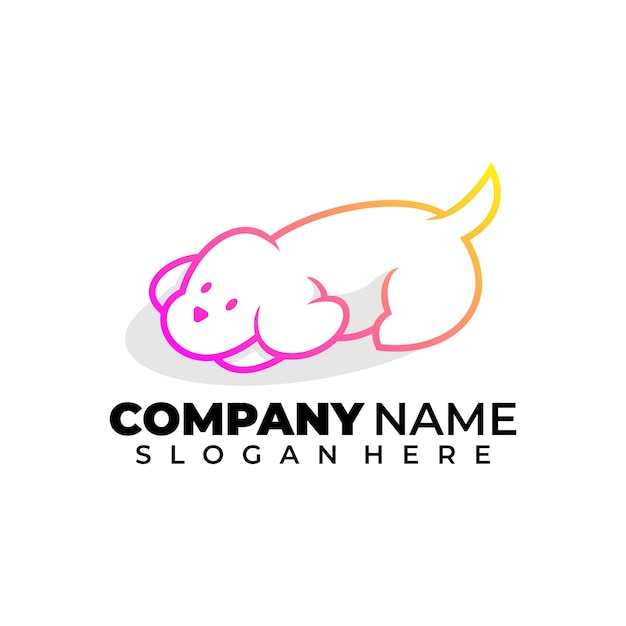 Free vector sleeping dog outline vector