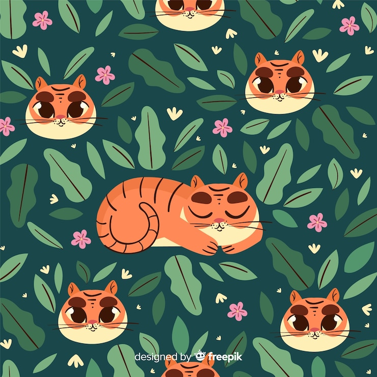Free Vector sleeping tiger background