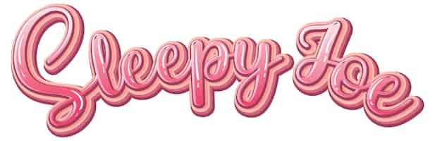 Vettore gratuito disegno del testo del logo sleepy joe