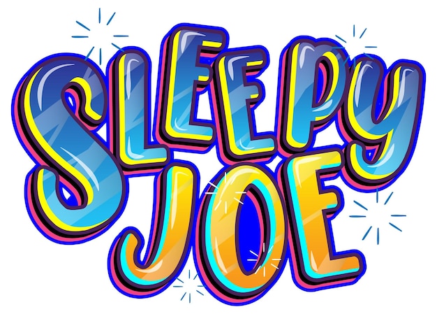 Logo di parola di sleepy joe su sfondo bianco