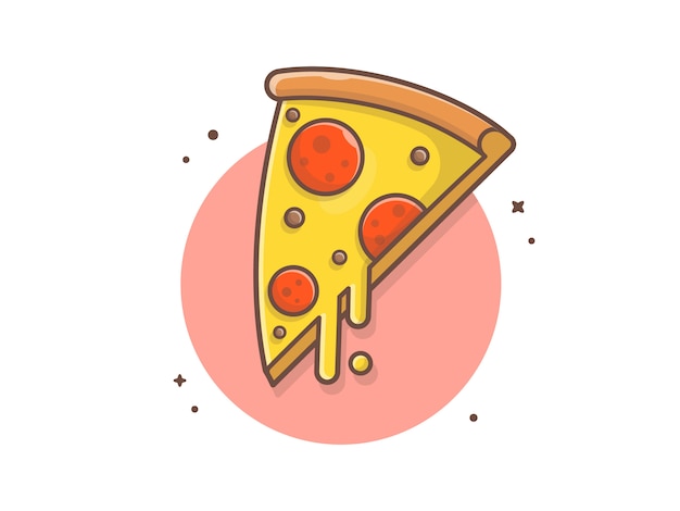 ピザ​の​スライス​チーズ​と​肉​の​ベクタークリップアートイラスト