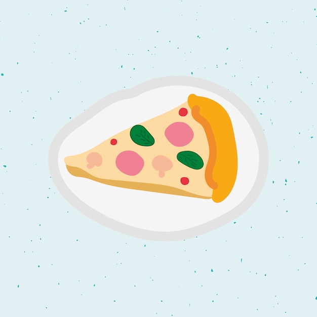 Free vector slice of pizza doodle sticker vector