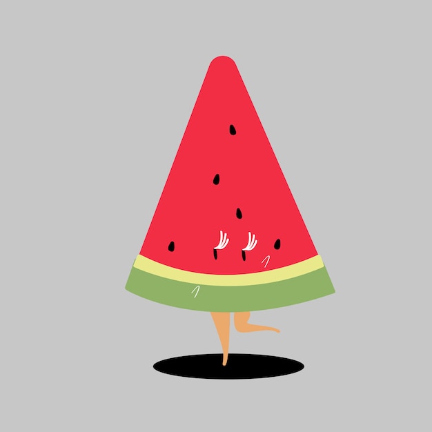 Slice of watermelon cartoon vector