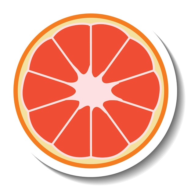 Sliced grapefruit in cartoon style