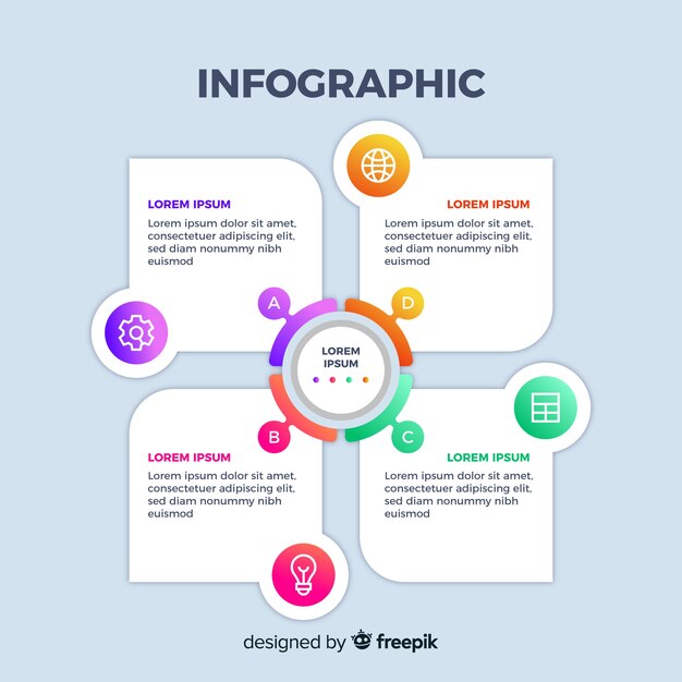 Слайд дизайн градиент бизнес инфографики
