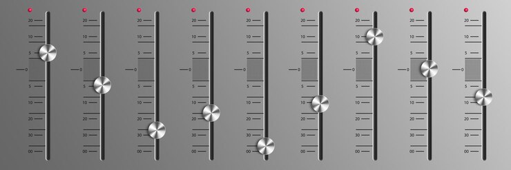 Free Vector slider, sound mixer, volume level, channel balance