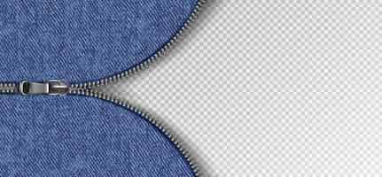 Free vector slider zip with jeans texture.