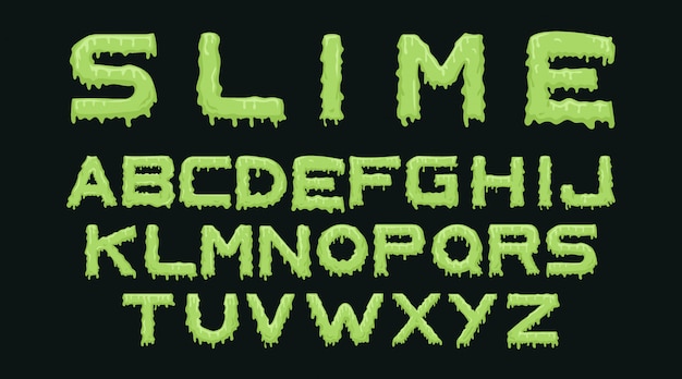 spooky text font free Free vector slime alphabet typography set