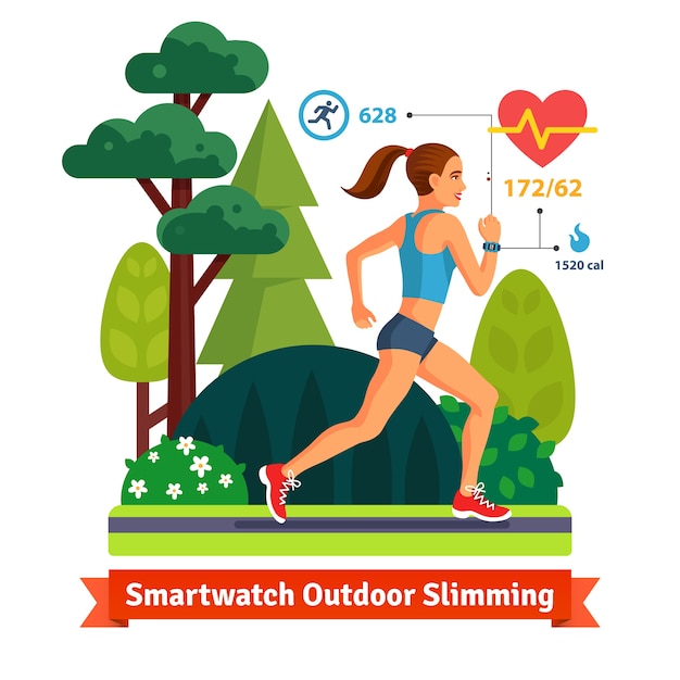 Free vector slimming woman running in the park